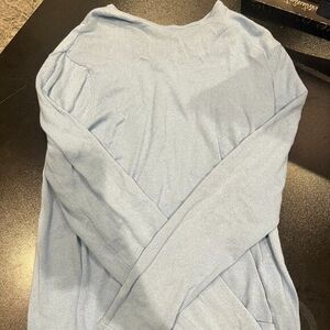 Forever 21 Mens Medium Blue Sweater Long Sleeves Crew Neck Solid Plain Blue